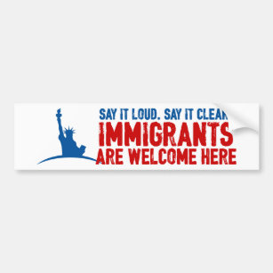 Immigranten begrüßen Autoaufkleber