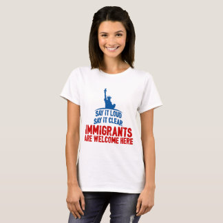 Immigranten begrüßen den grundlegenden T - Shirt