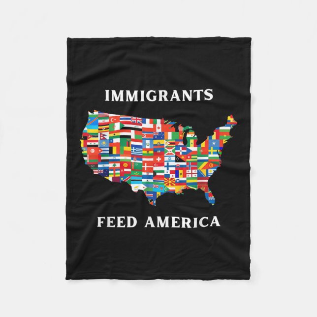 Immigranten Fütterte Amerika Flüchtlingsrechte Lib Fleecedecke (Vorderseite)