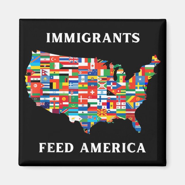 Immigranten Fütterte Amerika Flüchtlingsrechte Lib Magnet (Vorne)