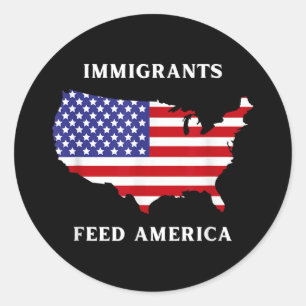 Immigranten Fütterte Amerika Flüchtlingsrechte Lib Runder Aufkleber