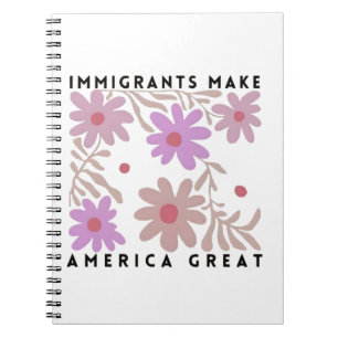 Immigranten machen Amerika zu einem großartigen, f Notizblock