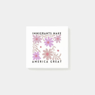 Immigranten machen Amerika zu einem großartigen, f Post-it Klebezettel
