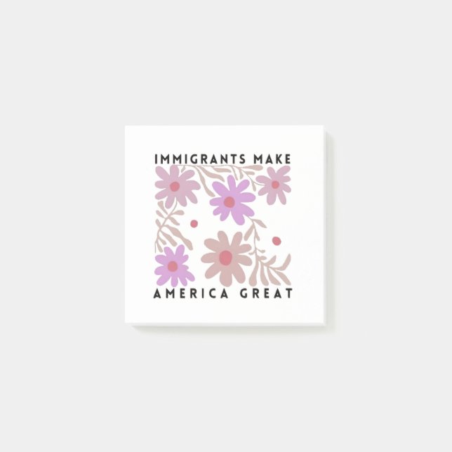 Immigranten machen Amerika zu einem großartigen, f Post-it Klebezettel (Vorderseite)