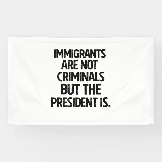 Immigrants Are Not Criminials But the President Is Banner (Horizontal)