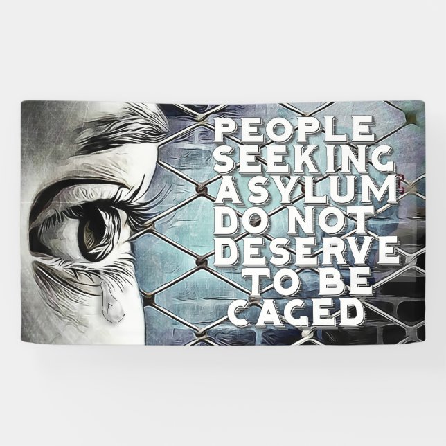 Immigrations-und Flüchtlings-Stützprotestfahne Banner (Horizontal)