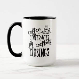 Immobilien Abschlüsse Cocktails Verträge Kaffee Tasse