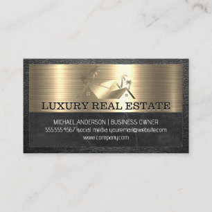 Immobilien-Anwesen Palmen Gold Metallic Visitenkarte