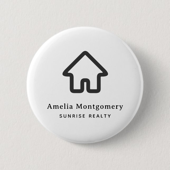 Immobilien-Architektur-Haus-Symbol-Geschäft Button (Vorderseite)