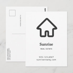 Immobilien-Architektur-Haus-Symbol Geschäft Postkarte