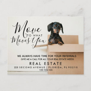 Immobilien  Bewegen Sie sich zu dem, was Sie beweg Ankündigungspostkarte