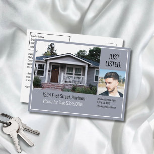 Immobilien-Direktmail Grau Postkarte