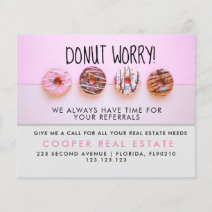 Immobilien-Donut-Empfehlungsankündigung Flyer