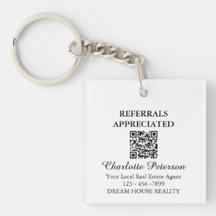 Immobilien-Empfehlungsgeschenk Realtor QR-Code Schlüsselanhänger