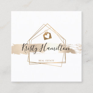 Immobilien für berufliches Anwesen Quadratische Visitenkarte