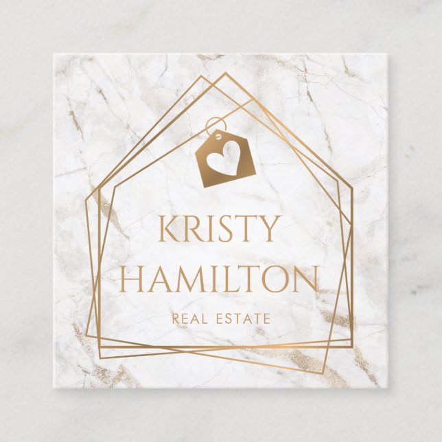 Immobilien für berufliches Anwesen Quadratische Visitenkarte (Vorderseite)