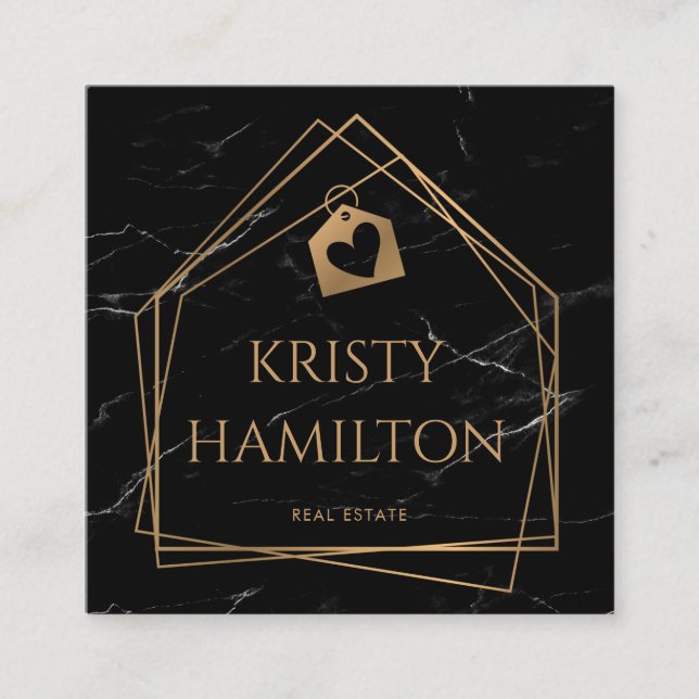 Immobilien für berufliches Anwesen Quadratische Visitenkarte (Vorderseite)