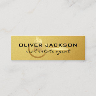 Immobilien Gold Key Gebäude Logo Mini Visitenkarte