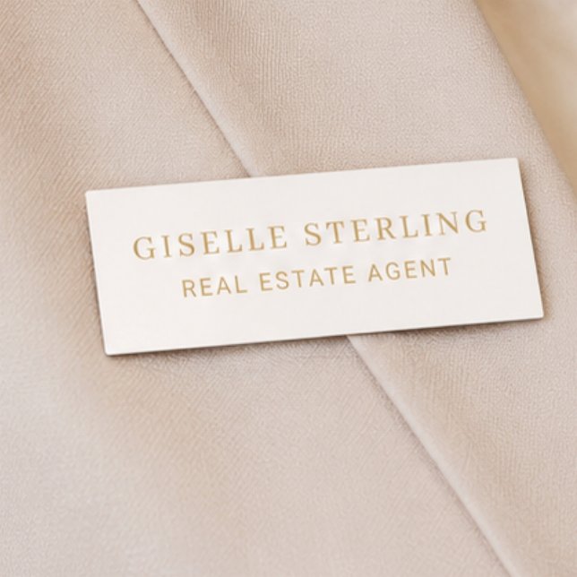 Immobilien Gold Neutral  Namensschild (Von Creator hochgeladen)