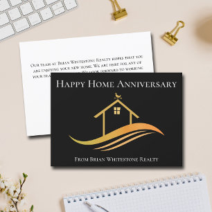 Immobilien Happy Home Jubiläum Chic Schwarz Karte