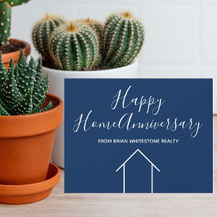 Immobilien Happy Home Jubiläum Einfach Blau Karte