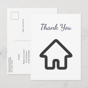 Immobilien-Haus-Icon Verkäufer Danke Postkarte