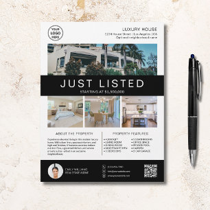 Immobilien Haus zum Verkauf Logo Foto QR Weiß Flyer