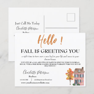 Immobilien Herbst Marketing Landwirtschaft Postkarte