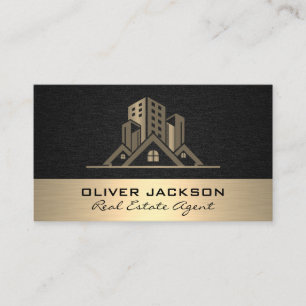 Immobilien in Real Anwesen Linen Gold Metall Terminkarte