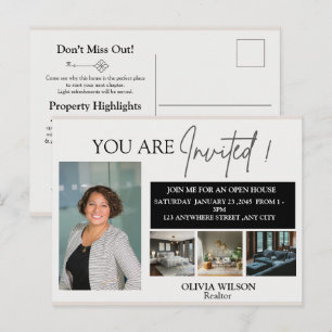 Immobilien-Makler-Marketing-Mailer Immobilien-Open Postkarte