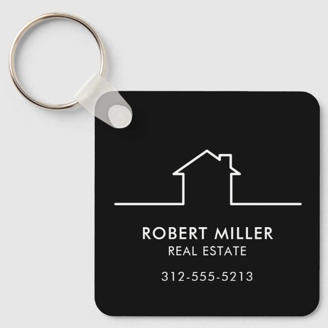 Immobilien-Makler Werbe-QR-Code Schlüsselanhänger (Vorderseite)