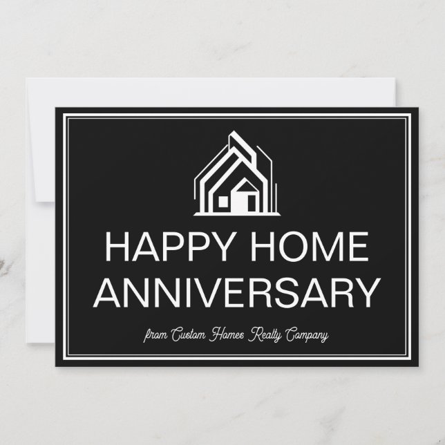 Immobilien-Marketing Maßgeschneiderte Schwarz-Weiß Karte (Vorderseite)