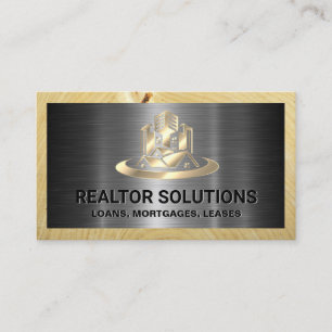 Immobilien Metallisches Gold Holz Visitenkarte