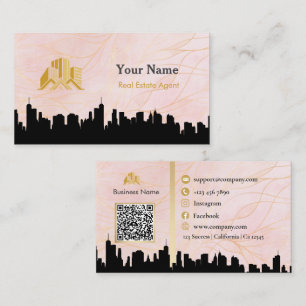 Immobilien-Namensschild-Abzeichen QR-Code & Logo Visitenkarte