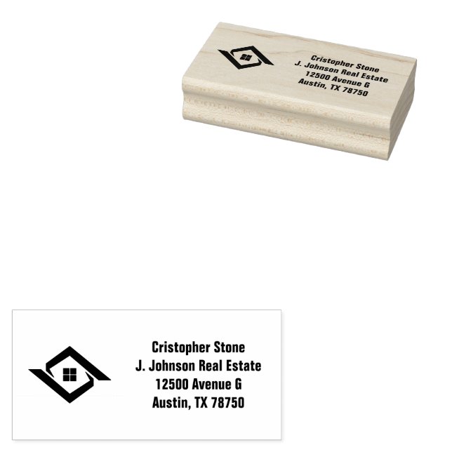 Immobilien Navy Blue Haus Logo Moderner Makler Gummistempel (Stempel)