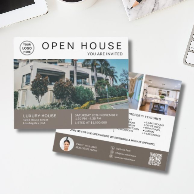 Immobilien-Open-House-Einladung Flyer (Real Estate Open House Invite Flyer)