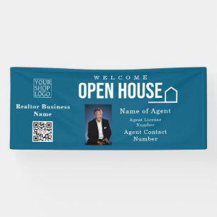 Immobilien-Open-House-Logo-Foto Blau Banner