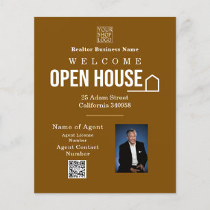 Immobilien-Open-House-Logo-Foto Braun Flyer