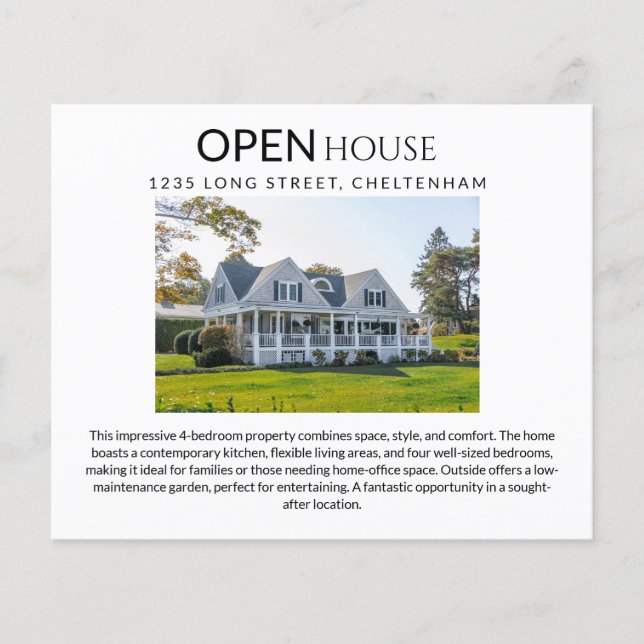 Immobilien-Open-House-Targeting-Postkarten & Flyer (Vorne)