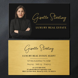Immobilien Schwarzgold Schrift Luxus Metallisch Visitenkarte