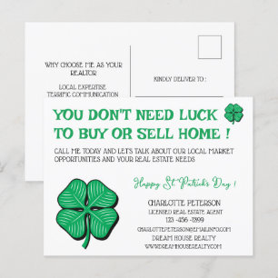 Immobilien St. Patrick's Day Werbe- und Marketingm Feiertagspostkarte