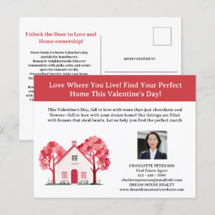 Immobilien-Valentinstag-Farming-Promotion Feiertagspostkarte