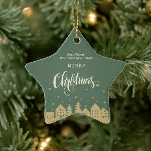 Immobilien-Weihnachten Budget-Hausdeko Retro Keramik Ornament
