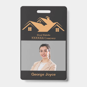 Immobilien-Werbeschild Namensschild Schwarz & Gold Ausweis