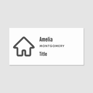 Immobilienarchitektur-Haus-Symbol Geschäft Namensschild
