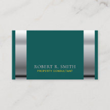 Immobilienberater dunkelgrüne Visitenkarte