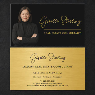 Immobilienberater Schwarz Gold Metallisch Visitenkarte