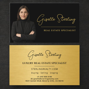 Immobilienexperte Schwarz Gold Metallisch Visitenkarte