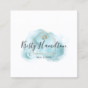 Immobiliengeschäft mit beruflichem Anwesen Quadratische Visitenkarte