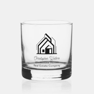 Immobiliengesellschaft Individuelles Makler-Logo Whiskyglas